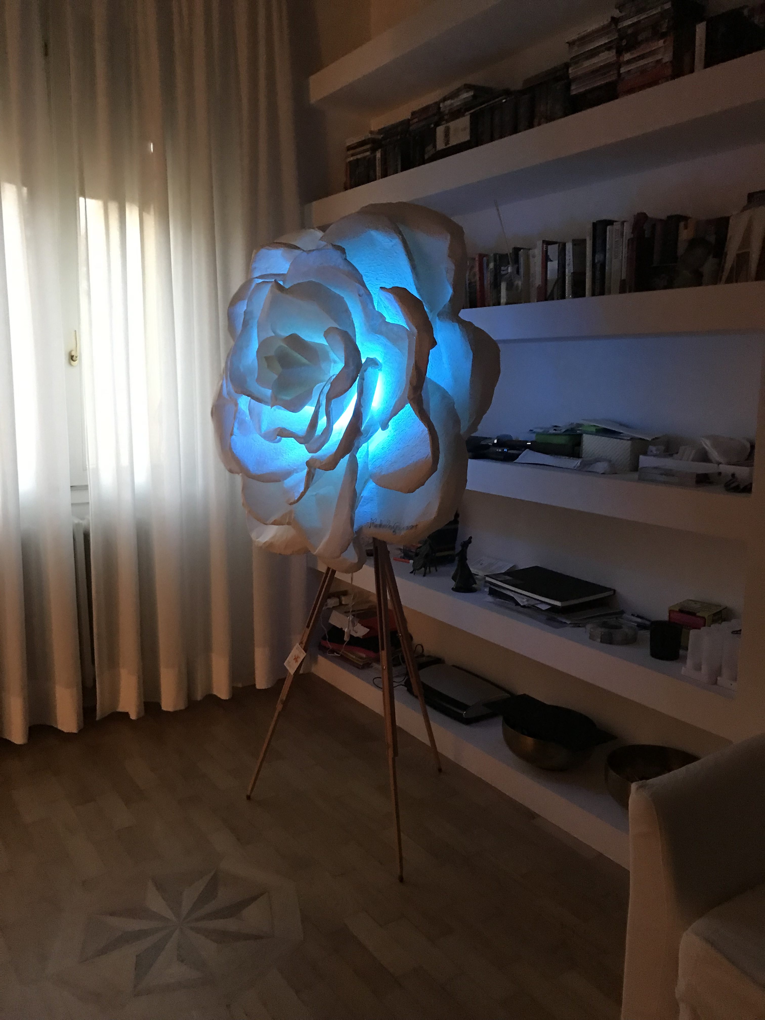 Rosa big bloom bright paper flower hand Made in Italy