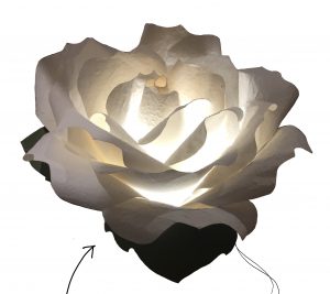 Paper Flower Lamp Hand Made in Italy